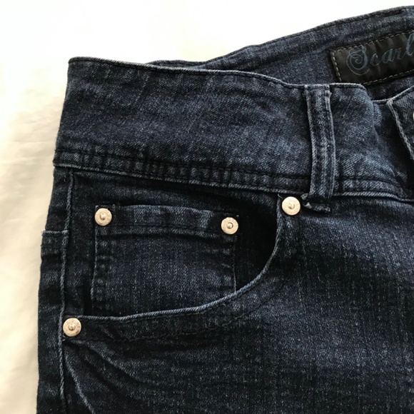 Y2K Scarlett Sirens Double Button Wide Leg Jeans Size 11 - 9/10 Fit Navy Blue - Picture 2 of 7